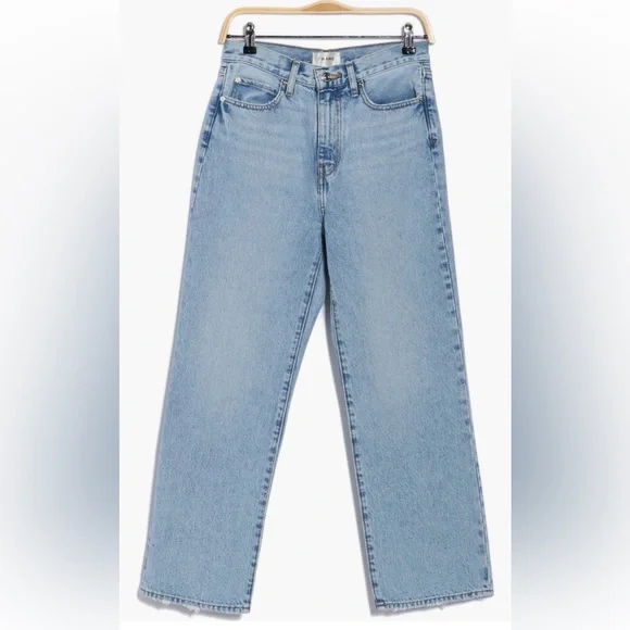 FRAME Le Jane Crop Straight Leg Blue Light Wash Jeans Size 30